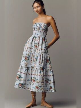 river island drop waist dress River Island dropped waist bandeau midi dress in white